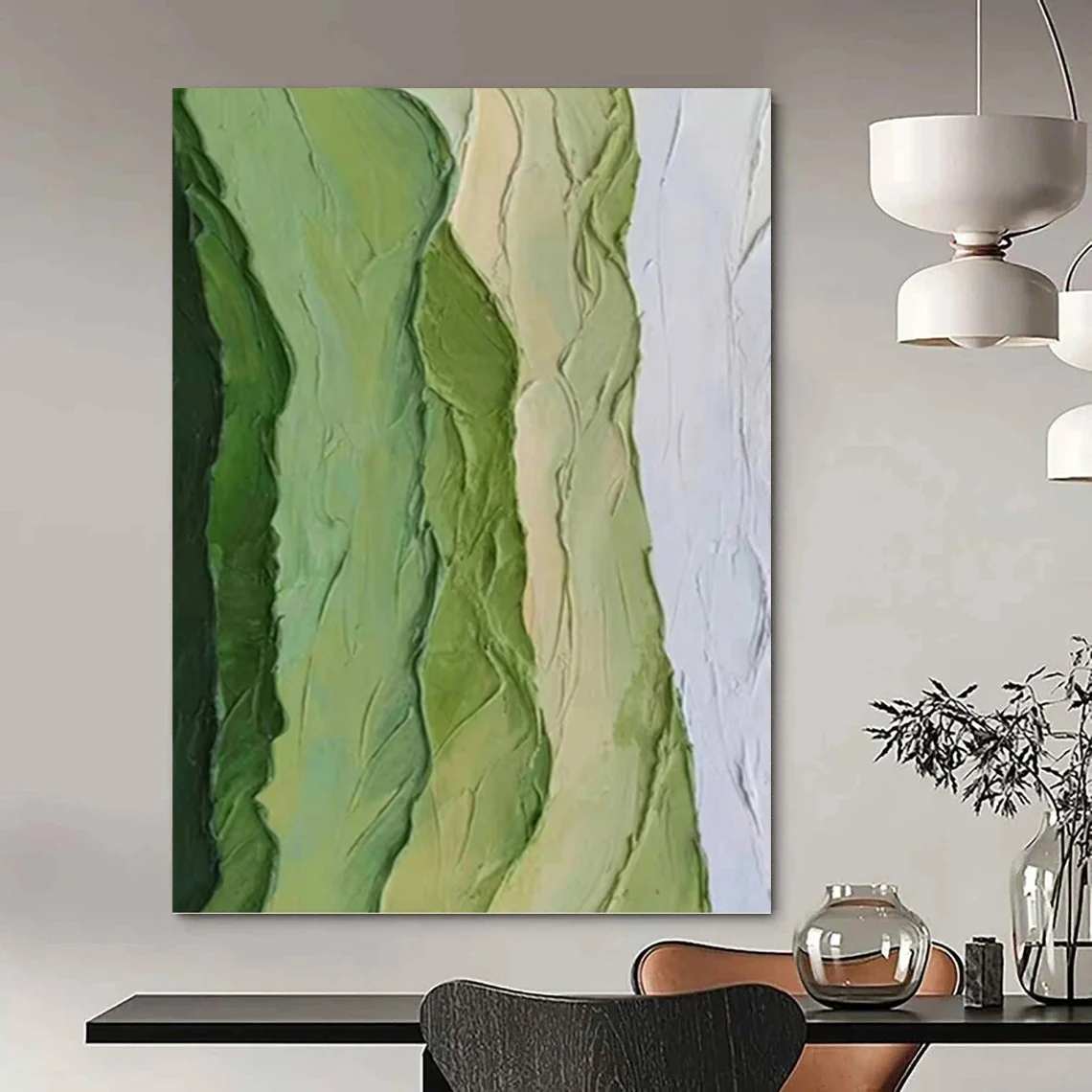 Nature_Green_Textured_Abstract_Canvas_Wall_Art_CRN6M wall art